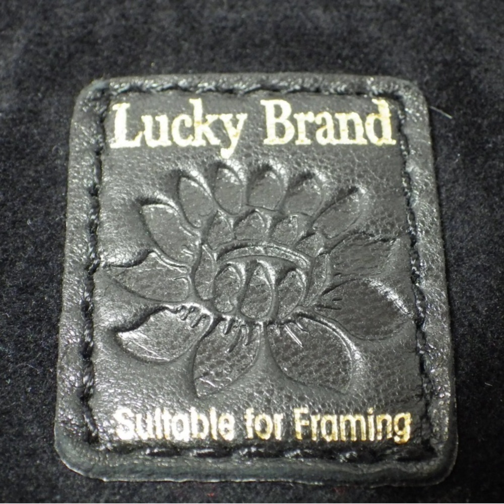 Lucky Brand Vintage 1990’s Clutch Black Velvet Embroidered Leather Closure - Picture 6 of 9